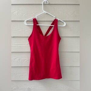 Montiel Women's Red V-Back Athletic Tank Top
